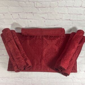 Cuisinart Burgundy Jacquard Placemats Set of 8